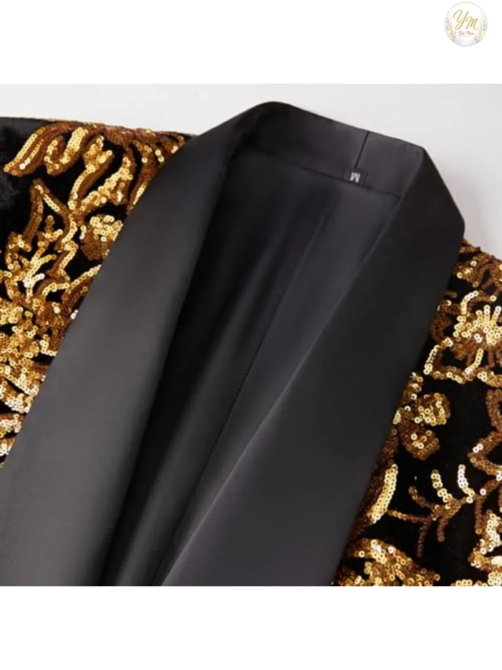 Men's Sequins Velvet Shawl Collar Blazer Wedding Party Stage Dinner Suit Jacket